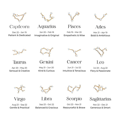 Montiero -  Zodiac Constellation Earrings